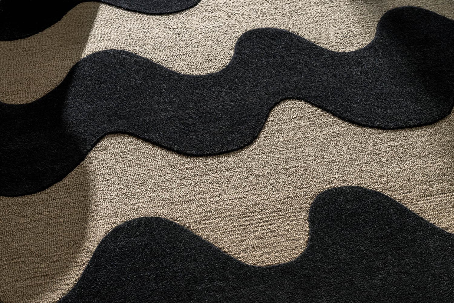 Dywan Lokki Black beżowy, czarny 200x280, wełna, Marimekko - 376176