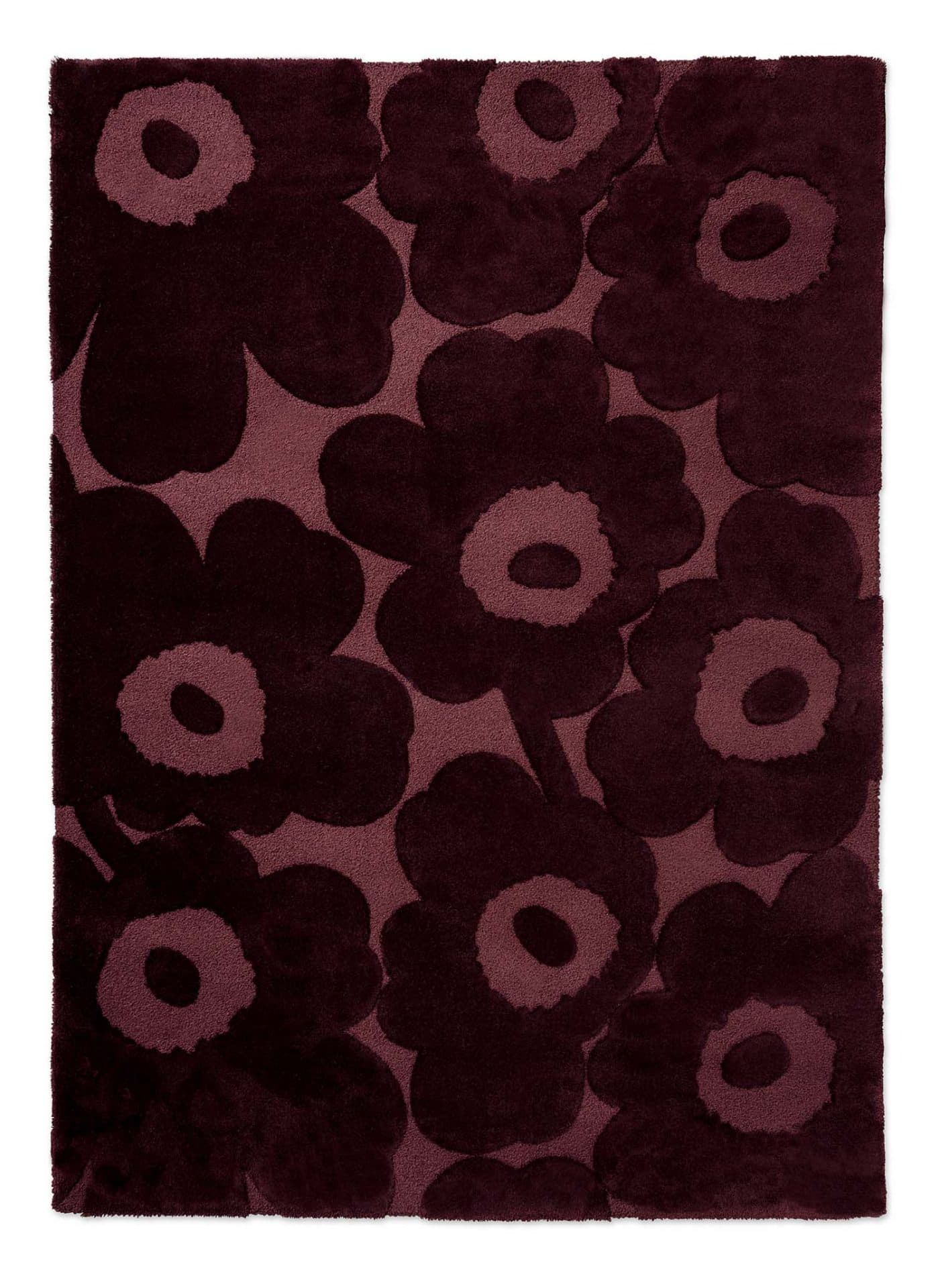 Rug Unikko Burgundy burgundy 170x240, wool, Marimekko