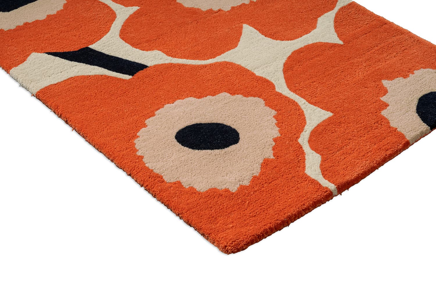 Rug Unikko Orange Red beige, black, orange 140x200, wool, Marimekko - 376700