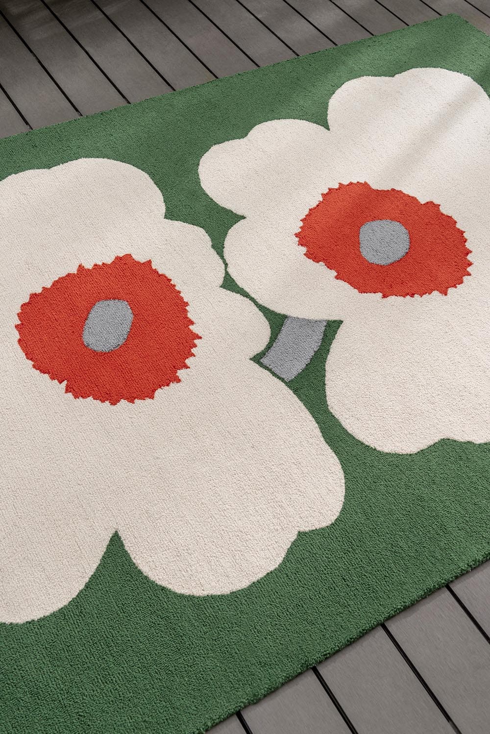 Dywan zewnętrzny Unikko Anniversary Green beżowy, zielony 200x280, Marimekko - 376792