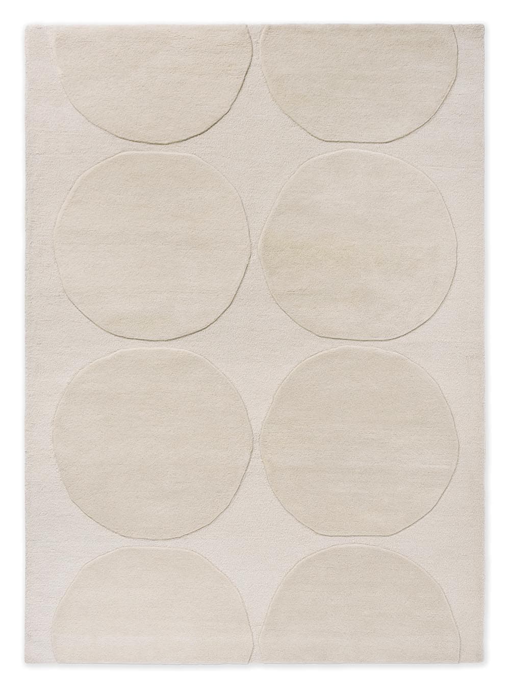 Rug Isot Kivet Natural White beige, ivory 140x200, wool, Marimekko