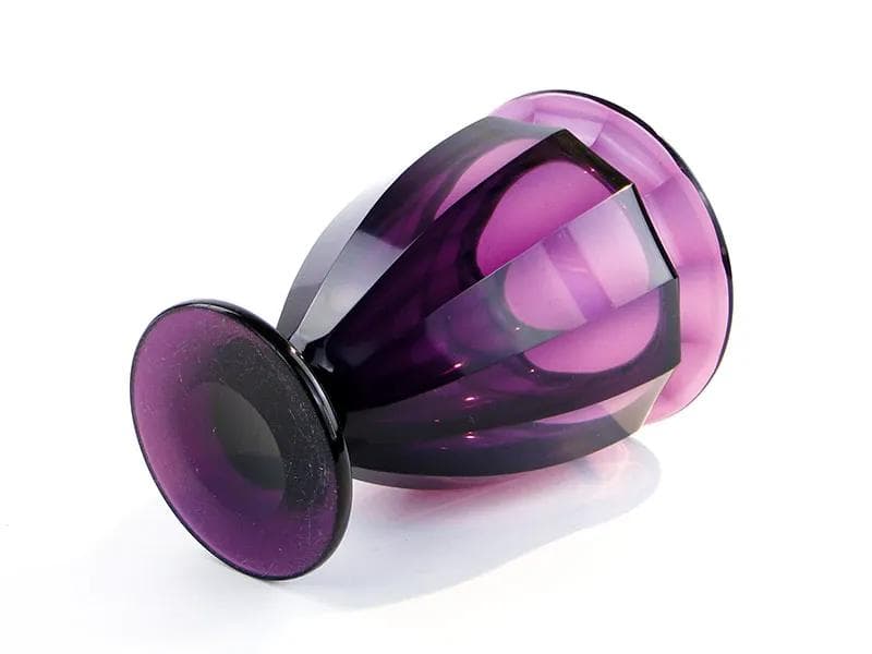 Wazon ametystowy, szkło fioletowe, Moser, Czechy, lata 20. - 27392