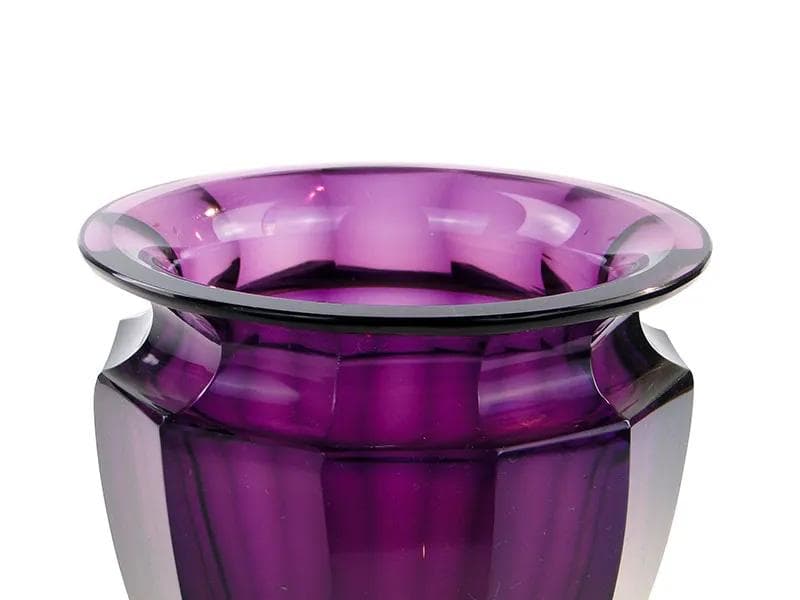 Wazon ametystowy, szkło fioletowe, Moser, Czechy, lata 20. - 27389