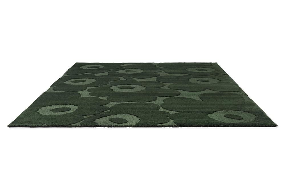 Dywan Unikko Dark Green zielony 140x200, wełna, Marimekko - 376930