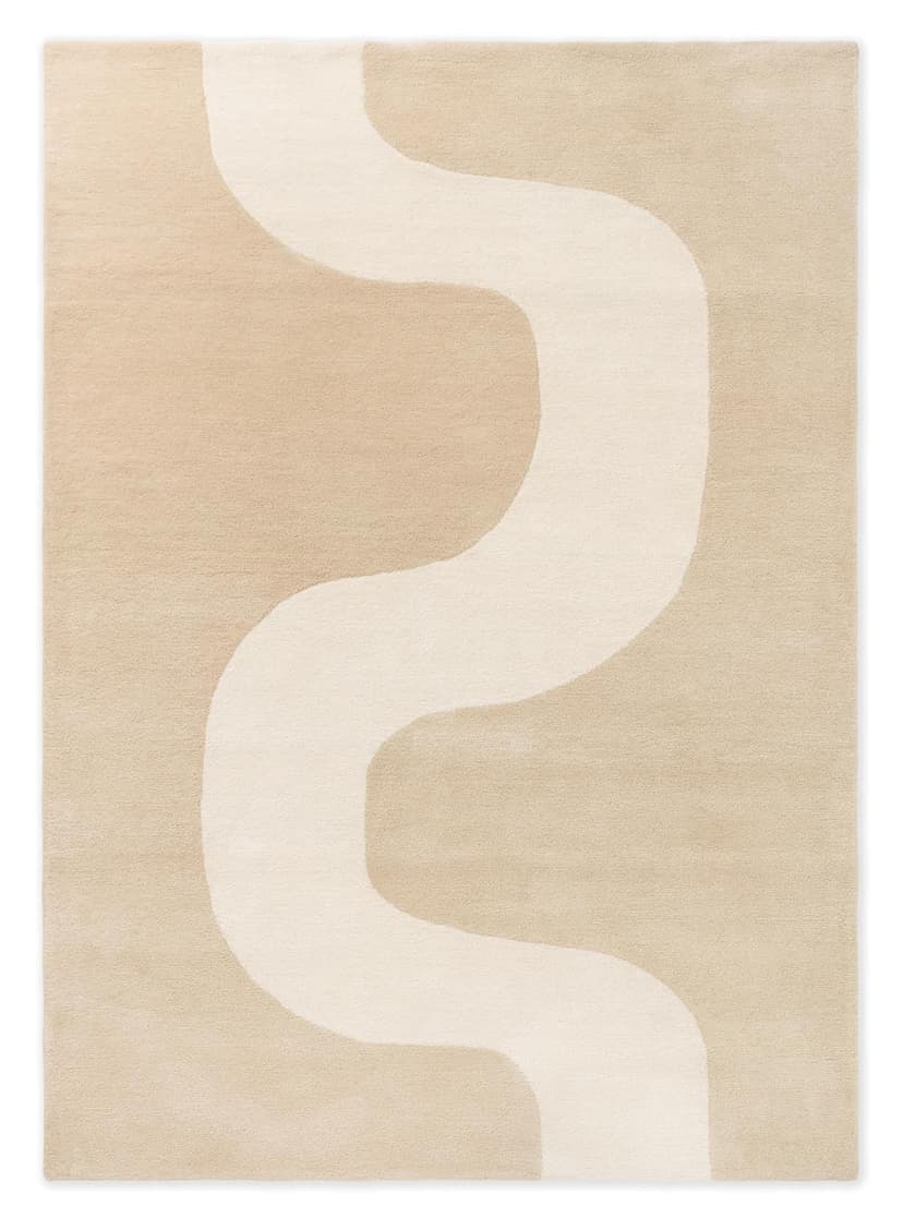 Rug Seireeni Warm Beige beige, white 140x200, wool, Marimekko