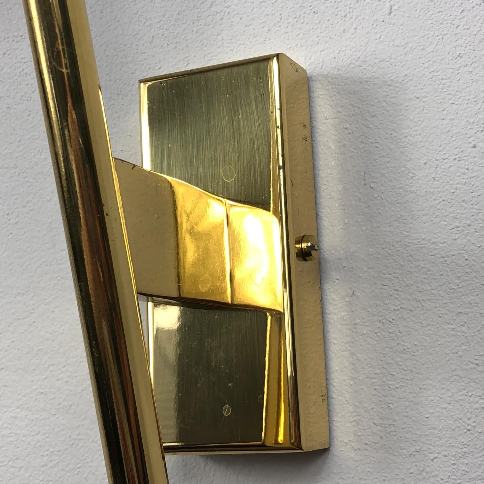 Pair of wall sconces, golden brass, KW Leuchten, Germany, 1970s. - 27564