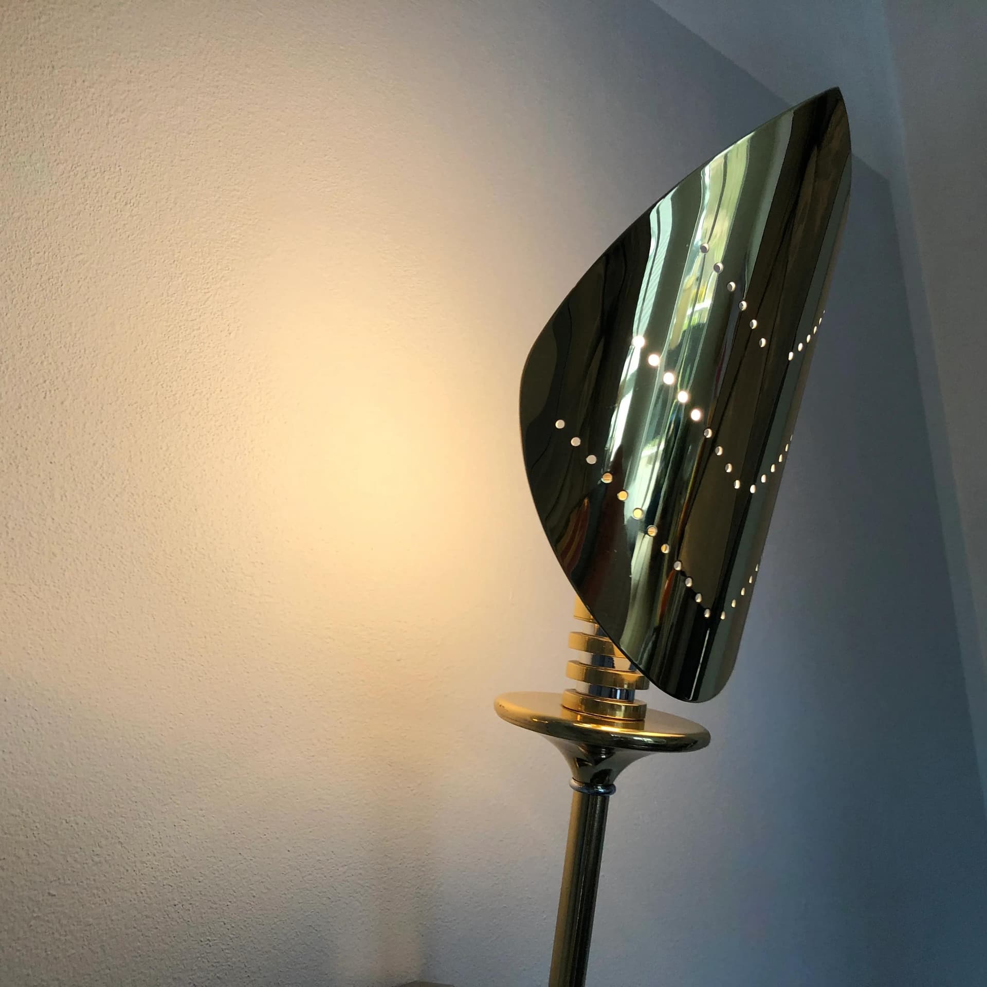 Pair of wall sconces, golden brass, KW Leuchten, Germany, 1970s. - 27561