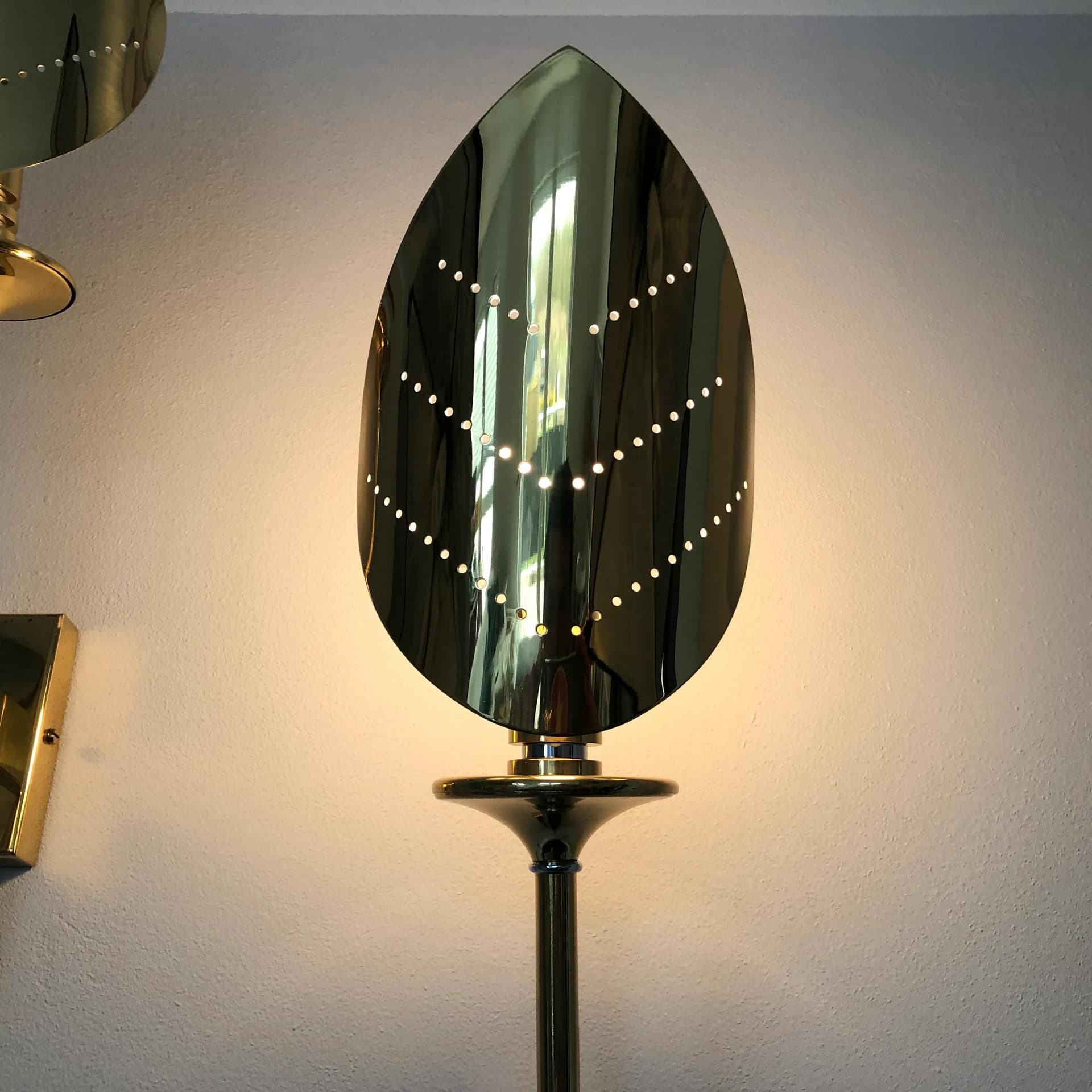 Pair of wall sconces, golden brass, KW Leuchten, Germany, 1970s. - 27560