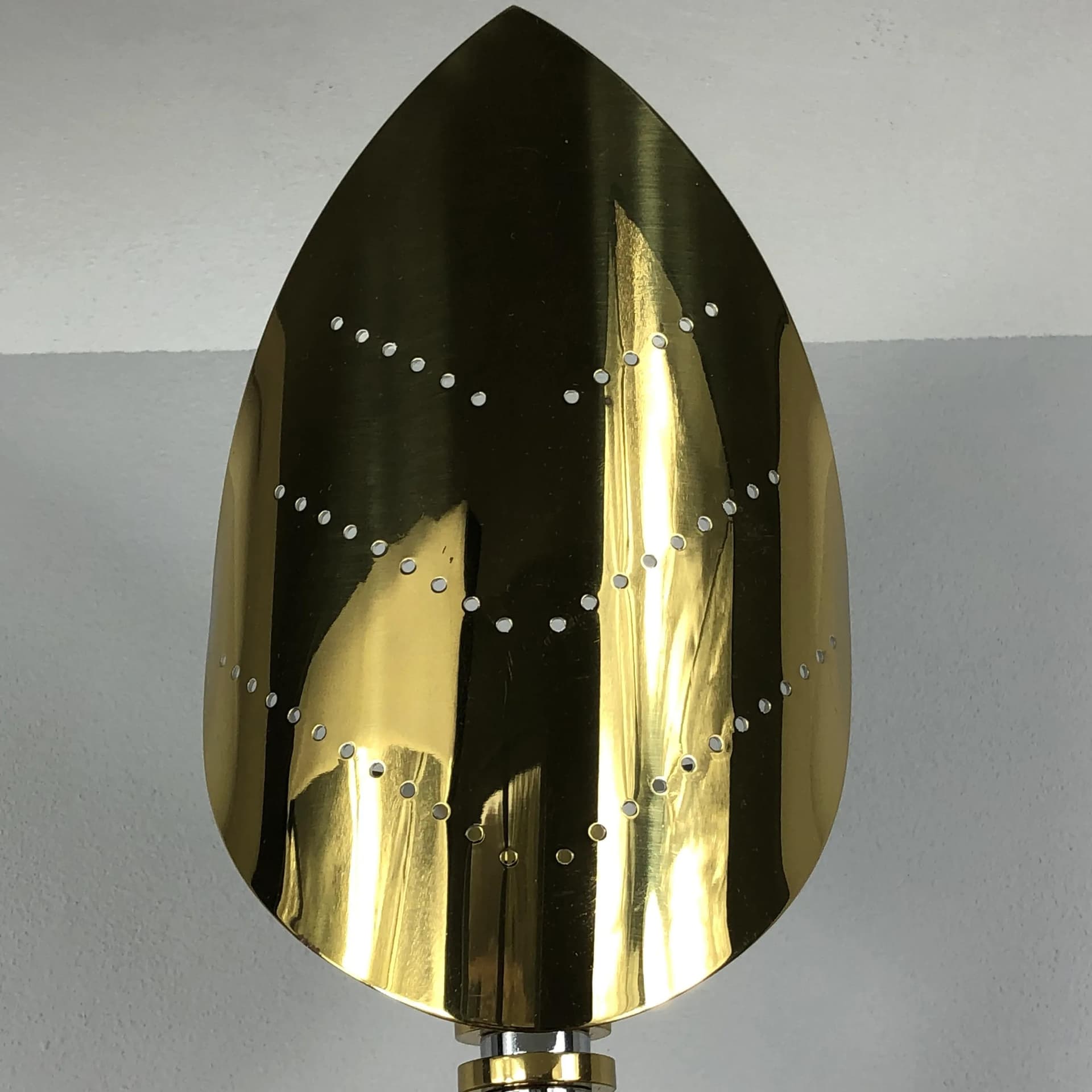 Pair of wall sconces, golden brass, KW Leuchten, Germany, 1970s. - 27563