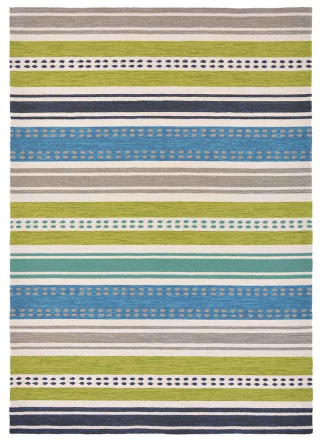 Indoor-outdoor rug Rivi Kivi, green, blue, grey, beige, white, yellow, 140x200 cm, Scion Living - DIMENSION