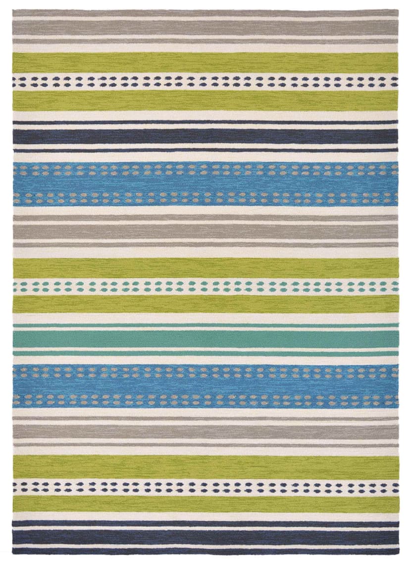 Indoor-outdoor rug Rivi Kivi, green, blue, grey, beige, white, yellow, 140x200 cm, Scion Living
