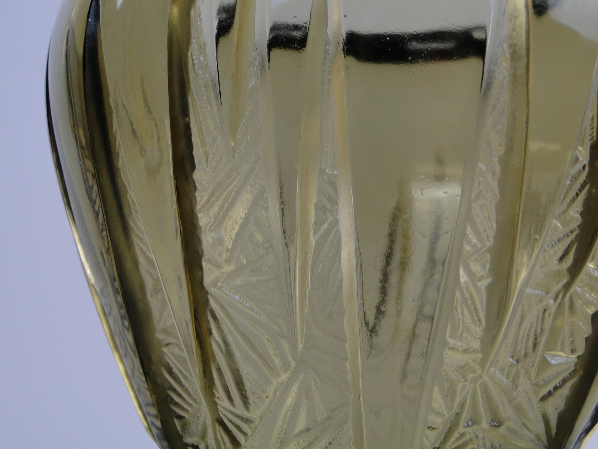 Wazon Art Deco, oliwkowy, kryształ, Moser, Czechy, lata 20. - 27611