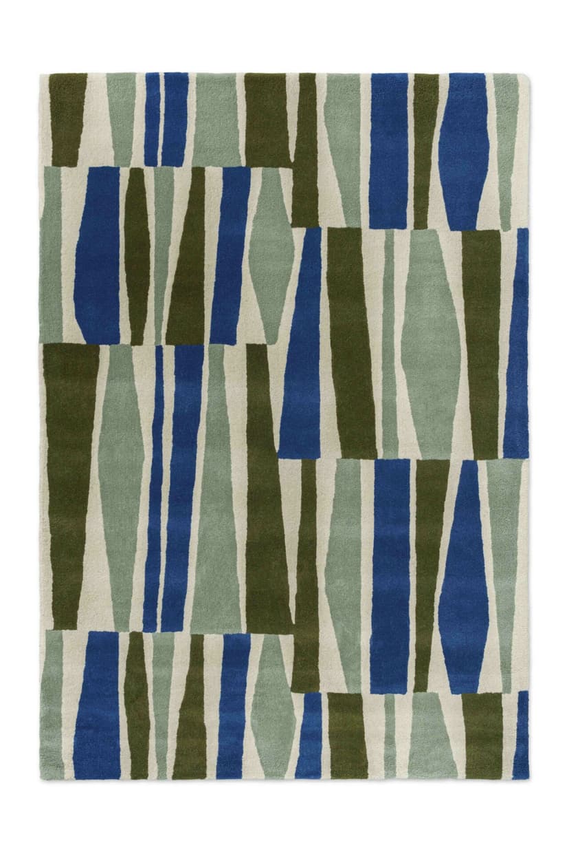 Rug Saku Olive, beige, blue, olive, green, 120x180 cm, wool, Scion Living