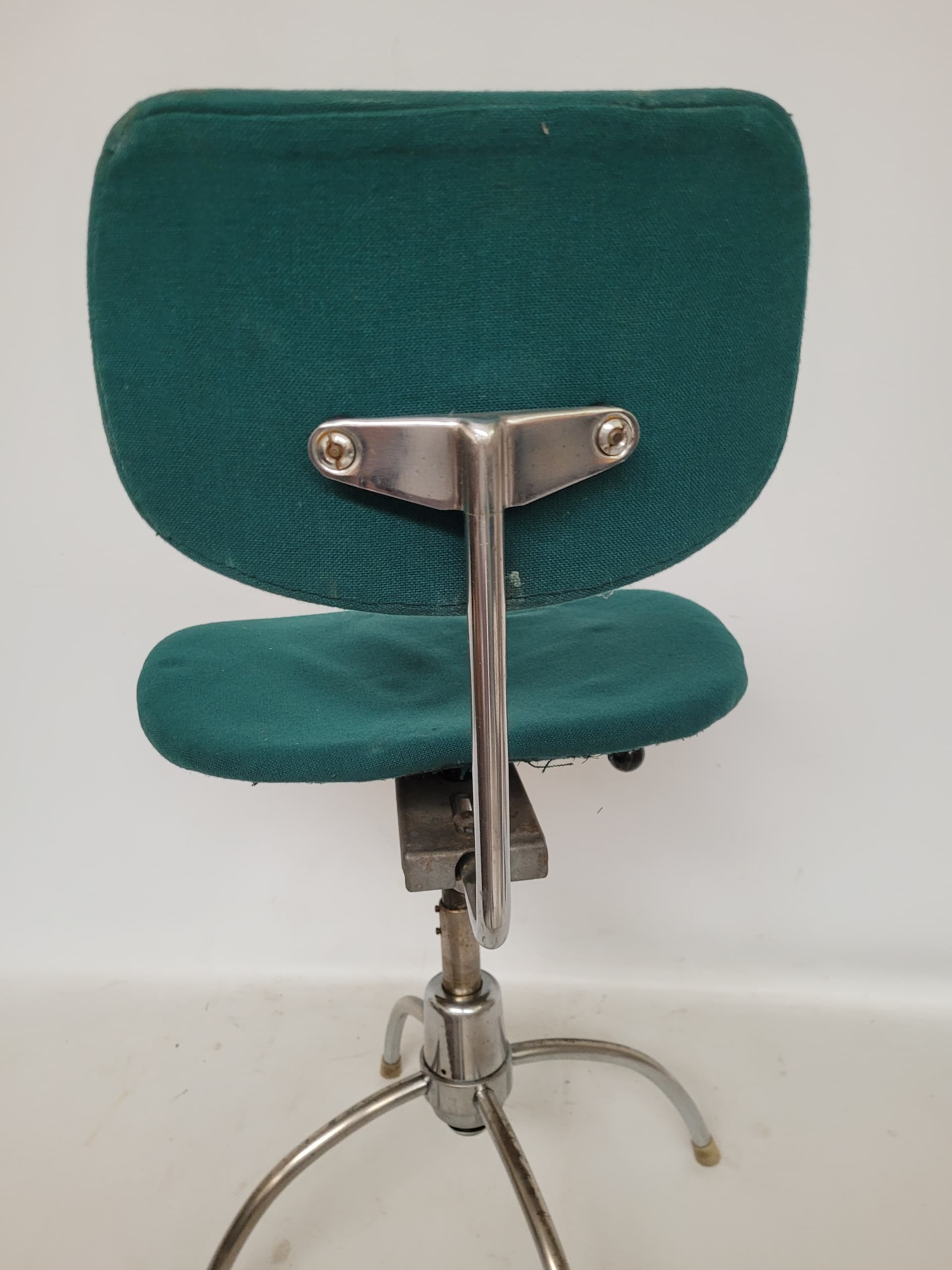 Office chair, green, fabric, chromed steel, by E. Eiermann, Germany, 1950s. - 377320