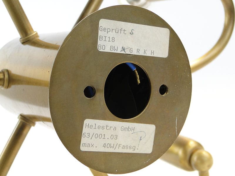 Lampa sufitowa, mosiądz patynowany złoty, Helestra GmbH & Co, Niemcy, lata 70. - 377324