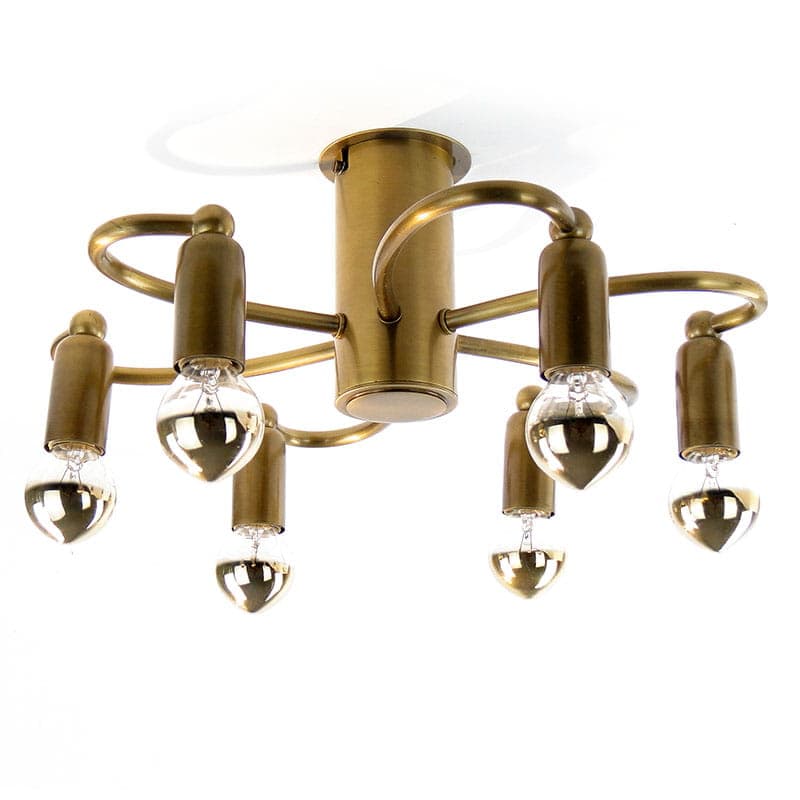 Lampa sufitowa, mosiądz patynowany złoty, Helestra GmbH & Co, Niemcy, lata 70. - 377329