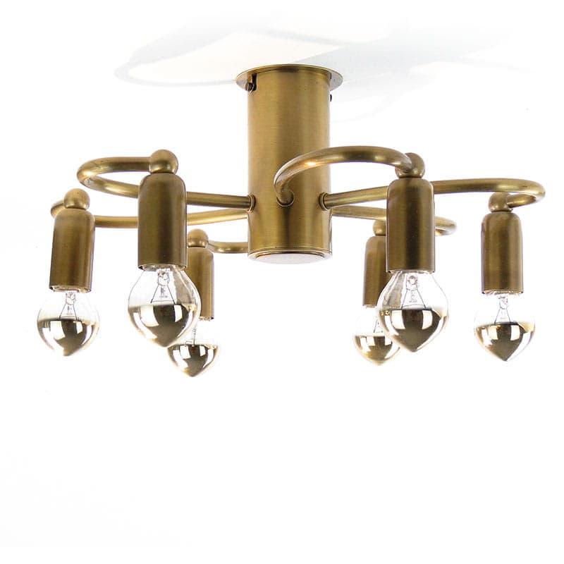 Lampa sufitowa, mosiądz patynowany złoty, Helestra GmbH & Co, Niemcy, lata 70. - 377330