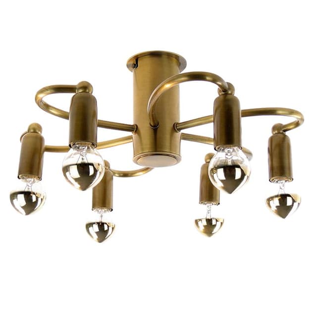 Lampa sufitowa, mosiądz patynowany złoty, Helestra GmbH & Co, Niemcy, lata 70. - WYMIARY
