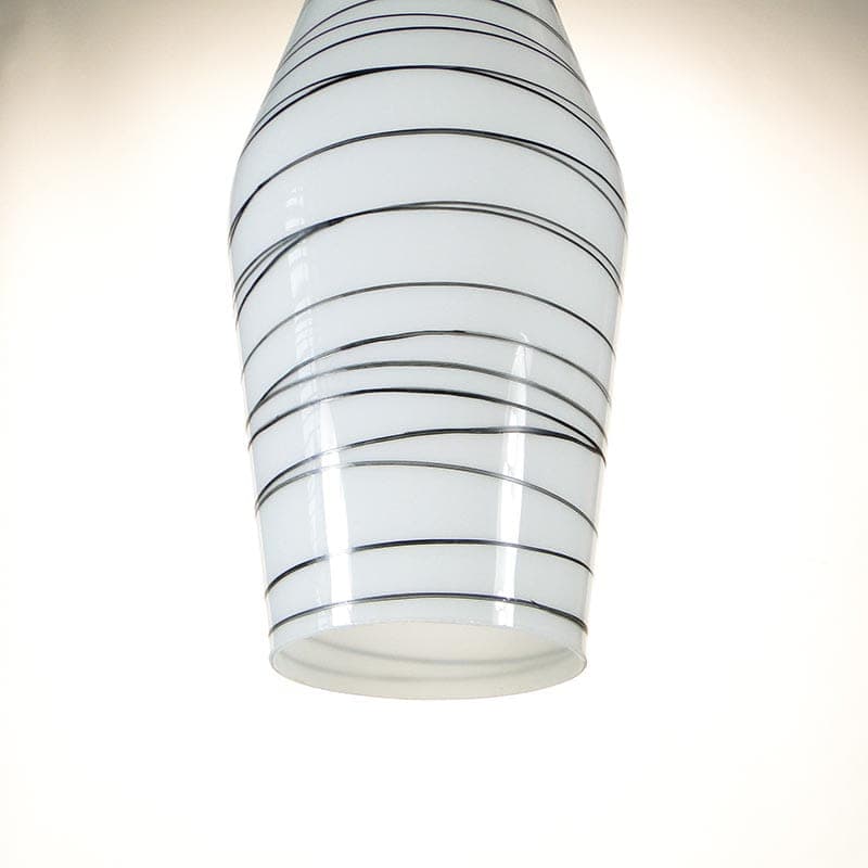 Lampa wisząca Brusel, szkło biały czarny, proj. J.A. Junek, lata 60. - 377357