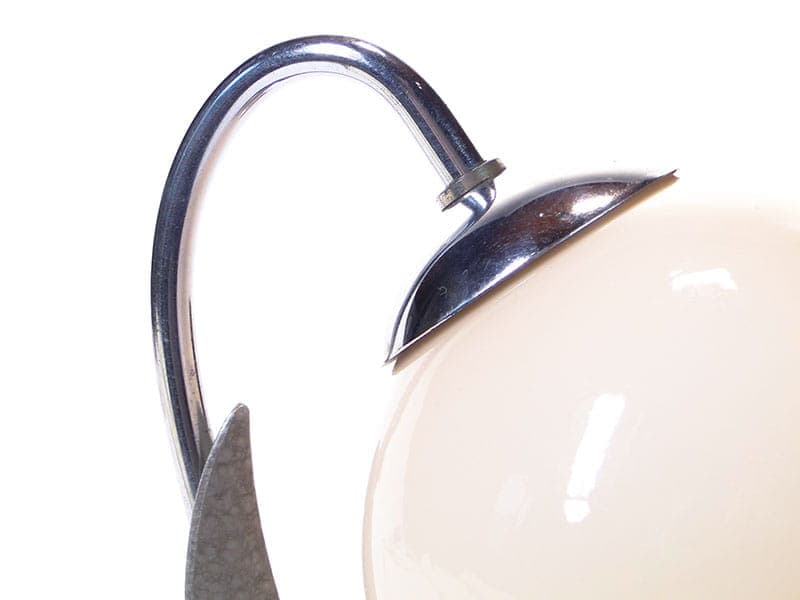 Lampa stołowa Zukov, beżowy, szkło, stal chromowana, mosiądz, Czechosłowacja, lata 60. - 377365