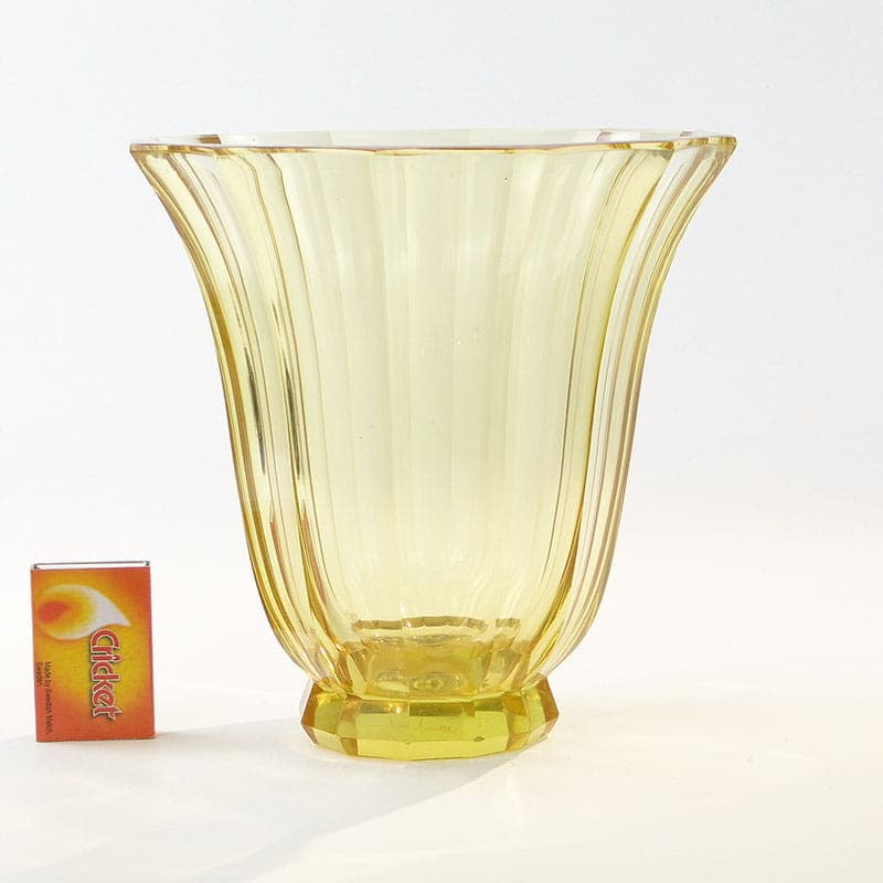 Wazon art déco, kryształ żółty, Moser, Czechy, lata 30. - 377374