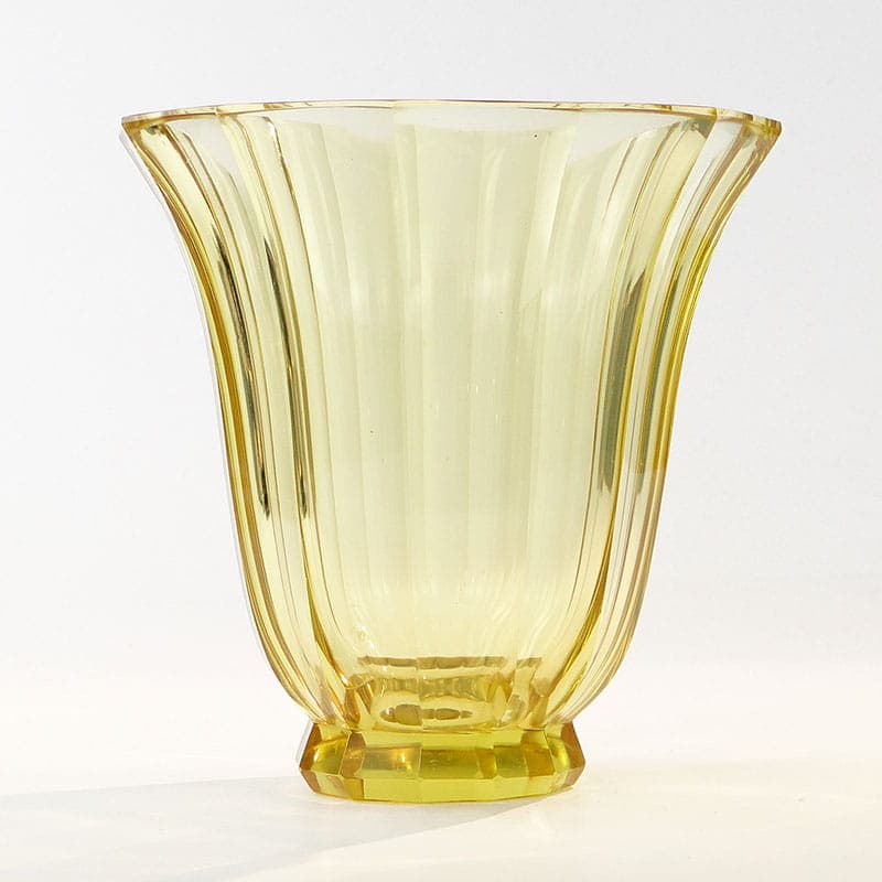 Wazon art déco, kryształ żółty, Moser, Czechy, lata 30. - 377373