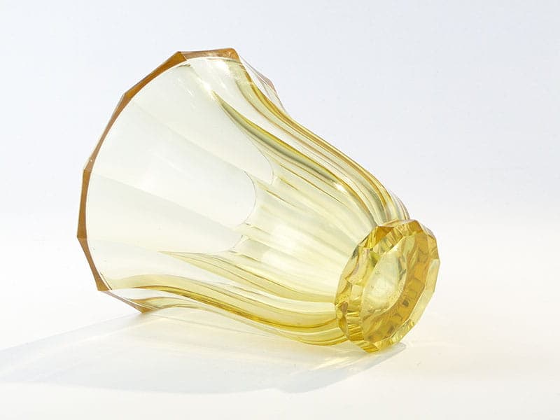 Wazon art déco, kryształ żółty, Moser, Czechy, lata 30. - 377371