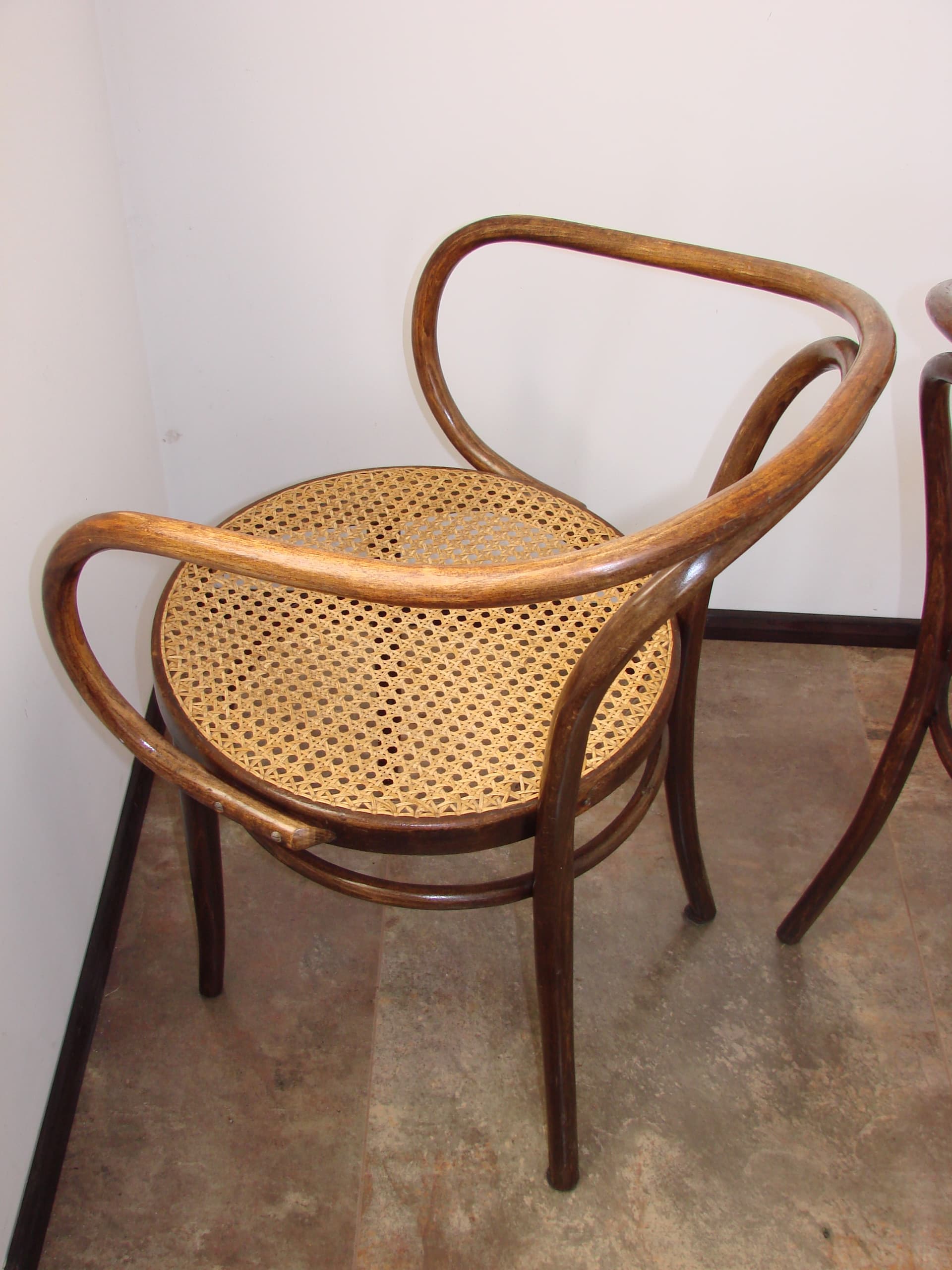 Para foteli Thonet B9/209, drewno gięte brązowy, plecionka wiedeńska beżowy, Polska, lata 60. - 377390