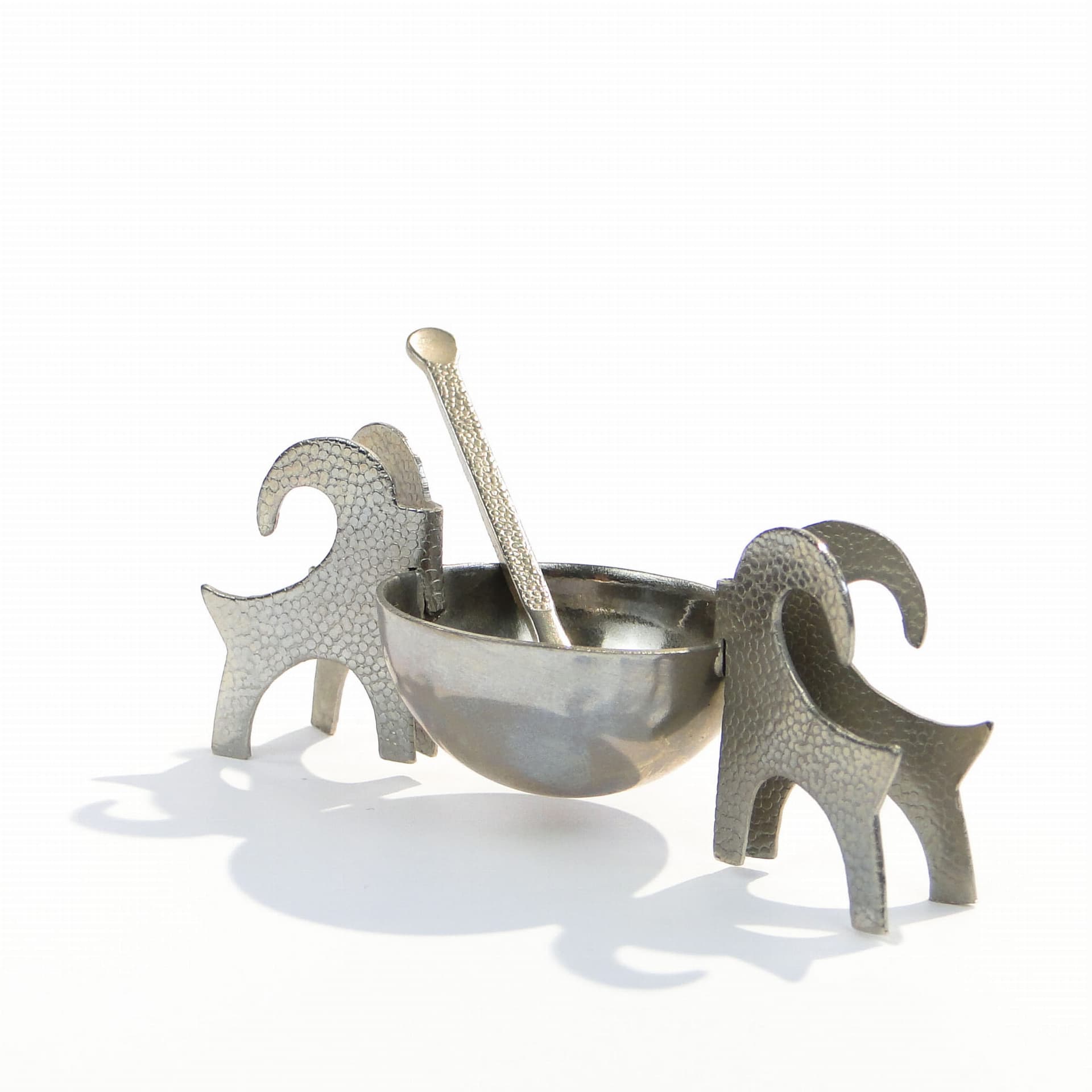 Salt Cellar, modernist, silver metal, 1960s - 377401