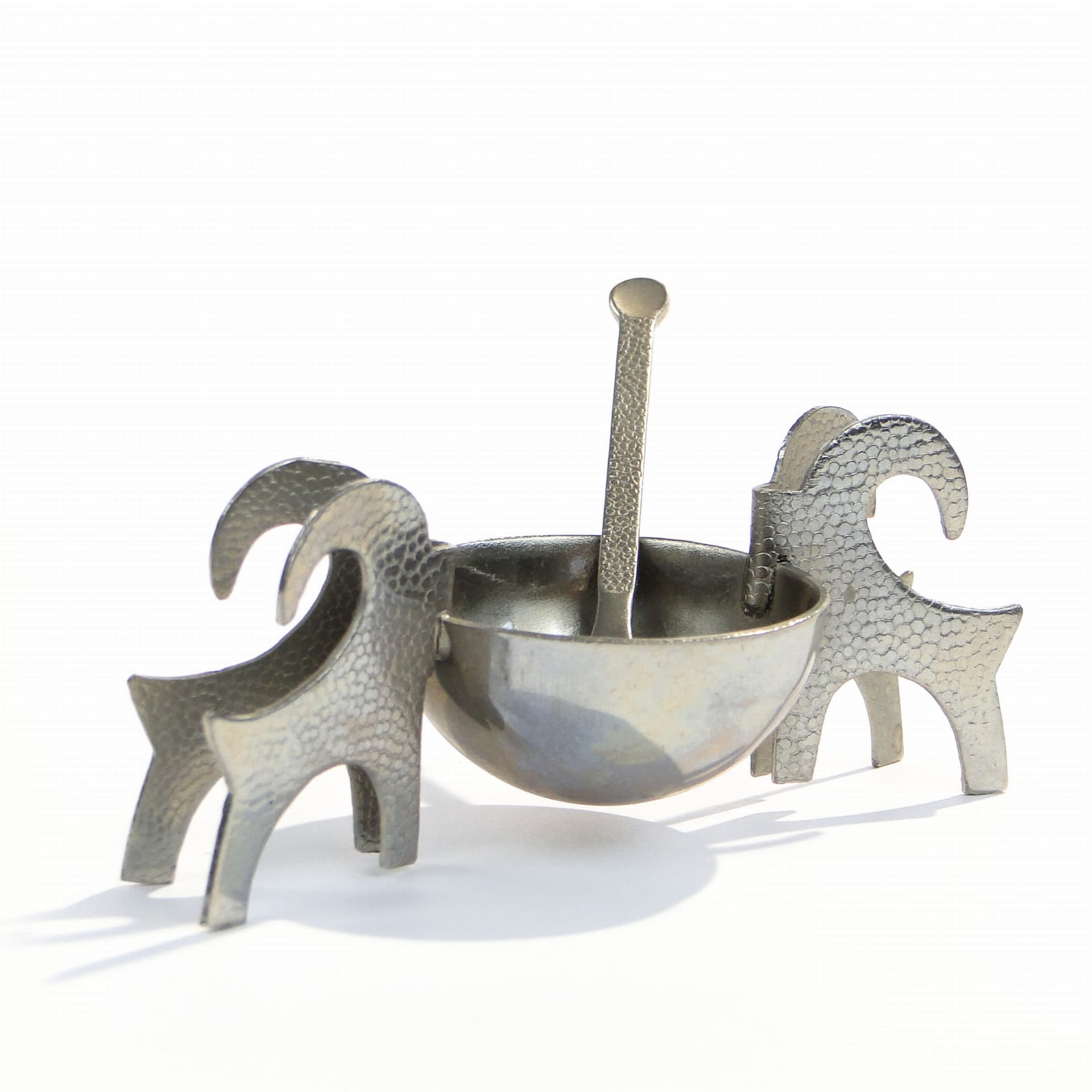 Salt Cellar, modernist, silver metal, 1960s - 377397