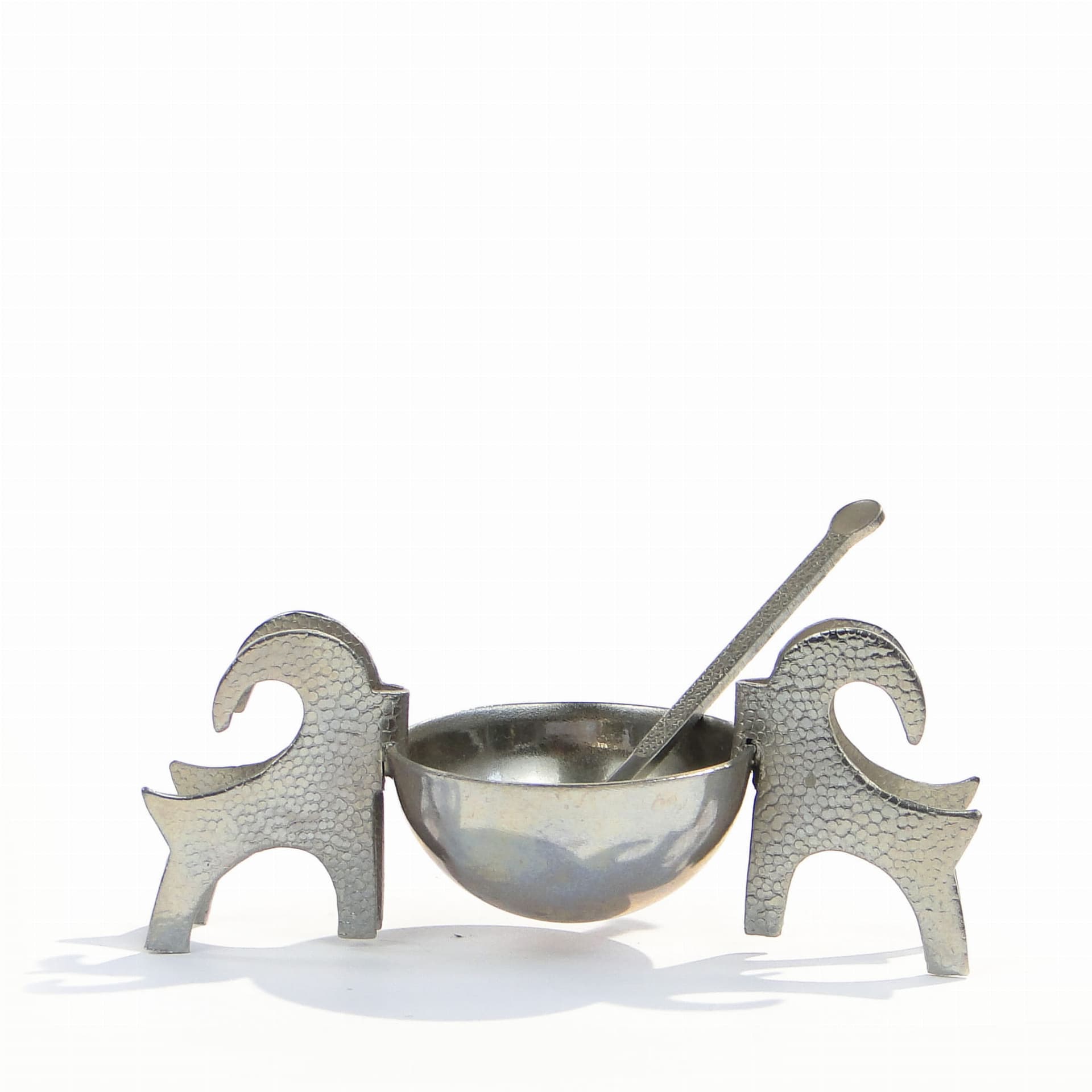 Salt Cellar, modernist, silver metal, 1960s - 377398
