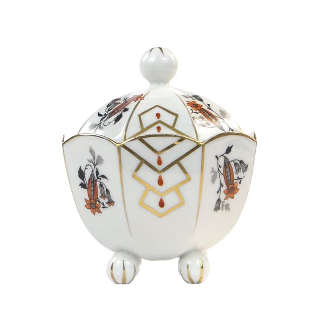 Bonbonniere Art Deco, white porcelain, Germany, 1930s. - DIMENSION