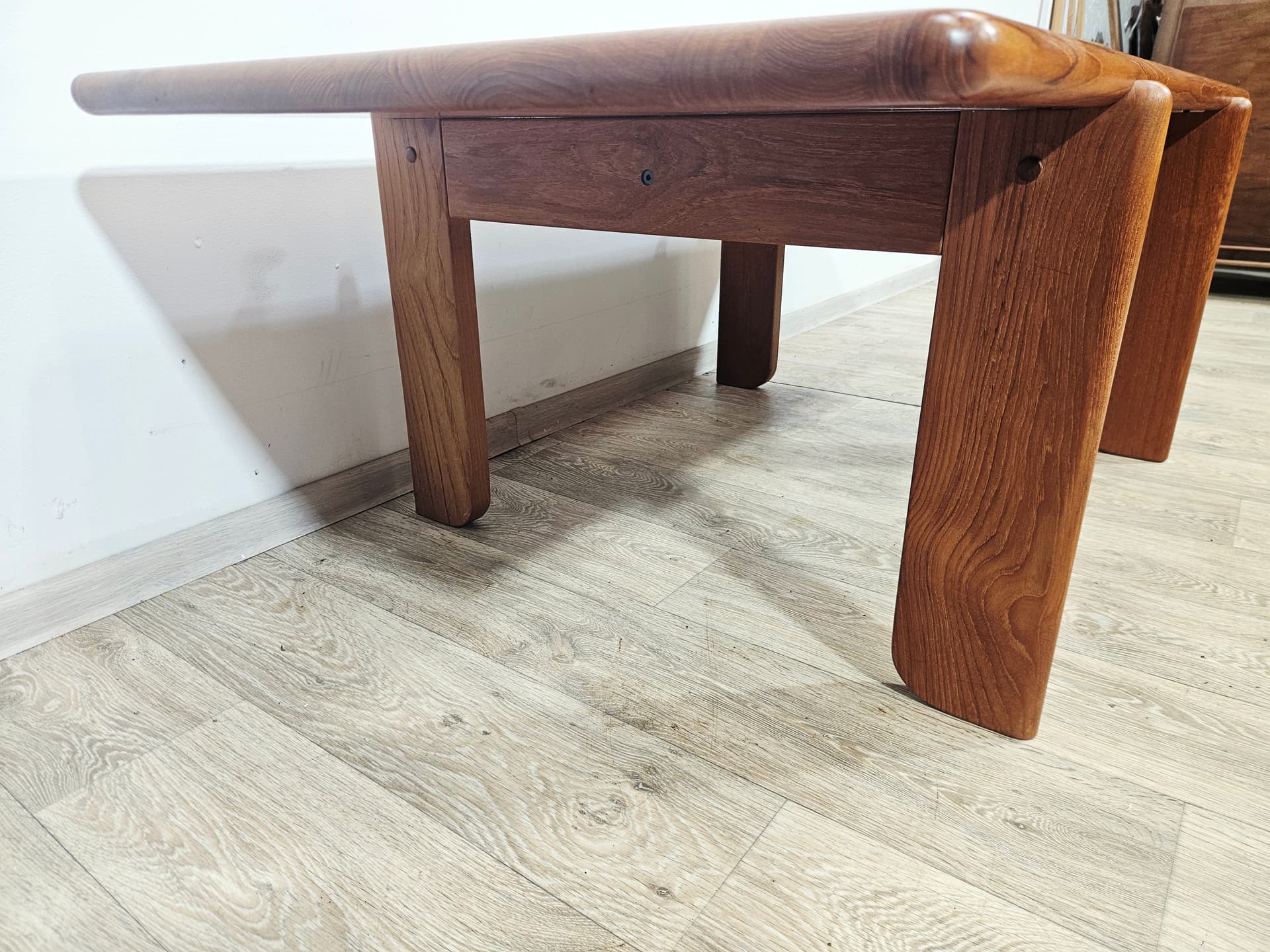 Coffee table, brown teak, Denmark, 1970s. - 377506