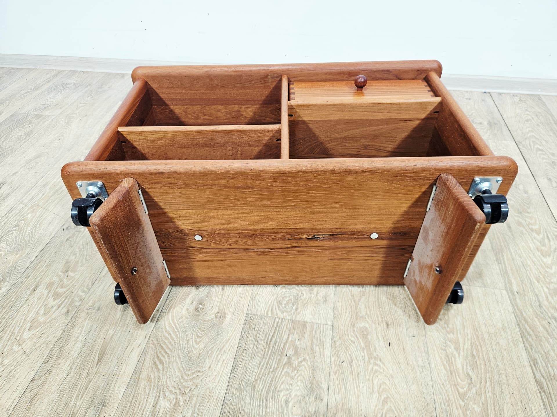 TV cabinet, brown teak, Denmark, 1970s - 377562