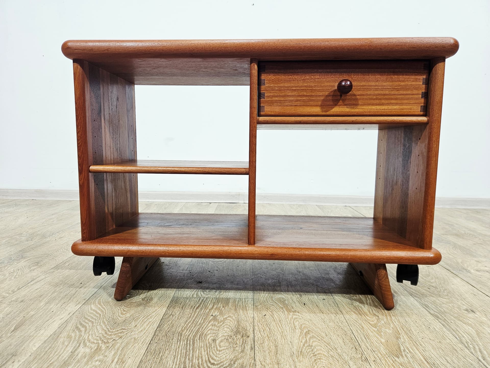 TV cabinet, brown teak, Denmark, 1970s - 377572