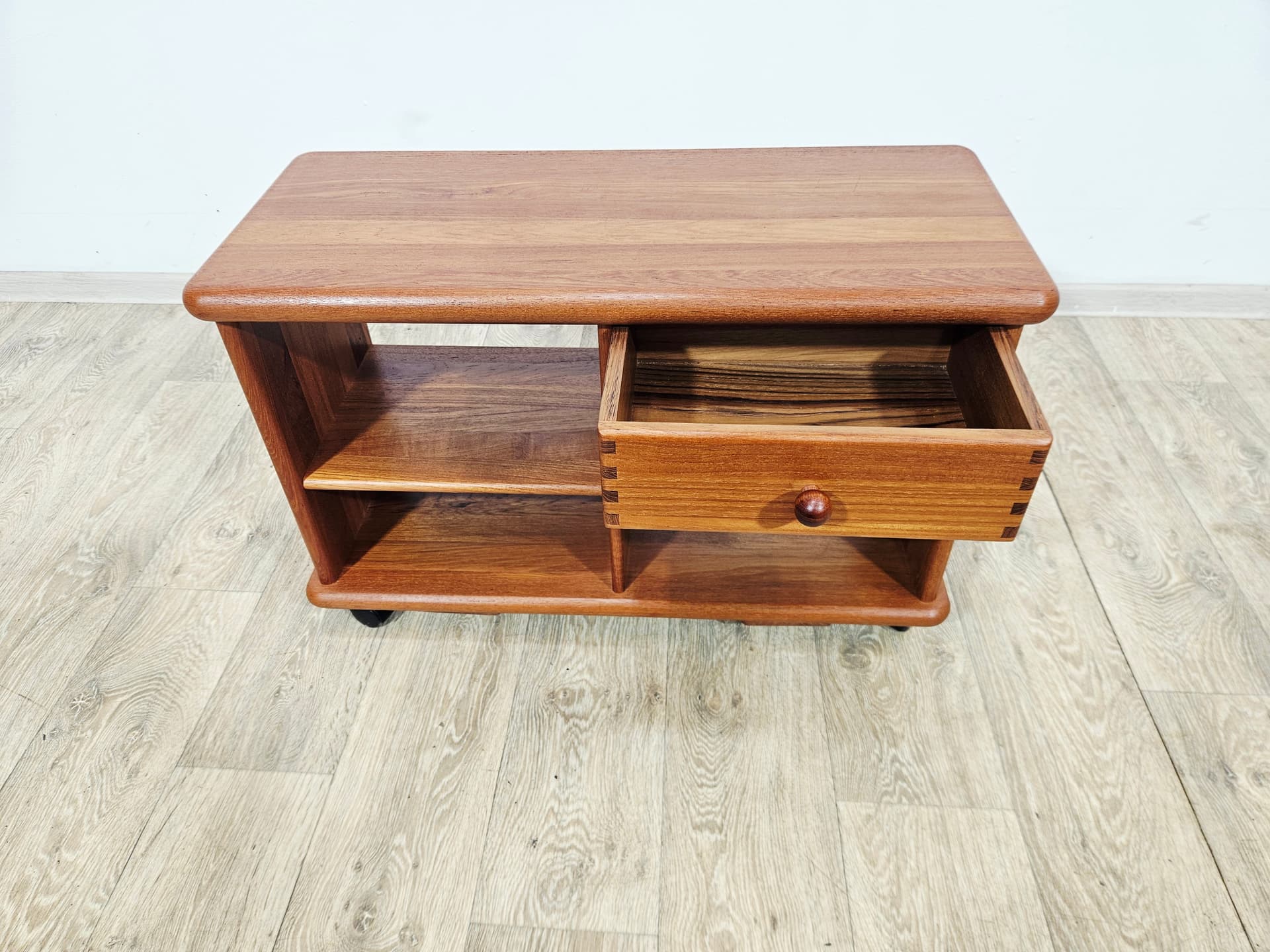 TV cabinet, brown teak, Denmark, 1970s - 377563