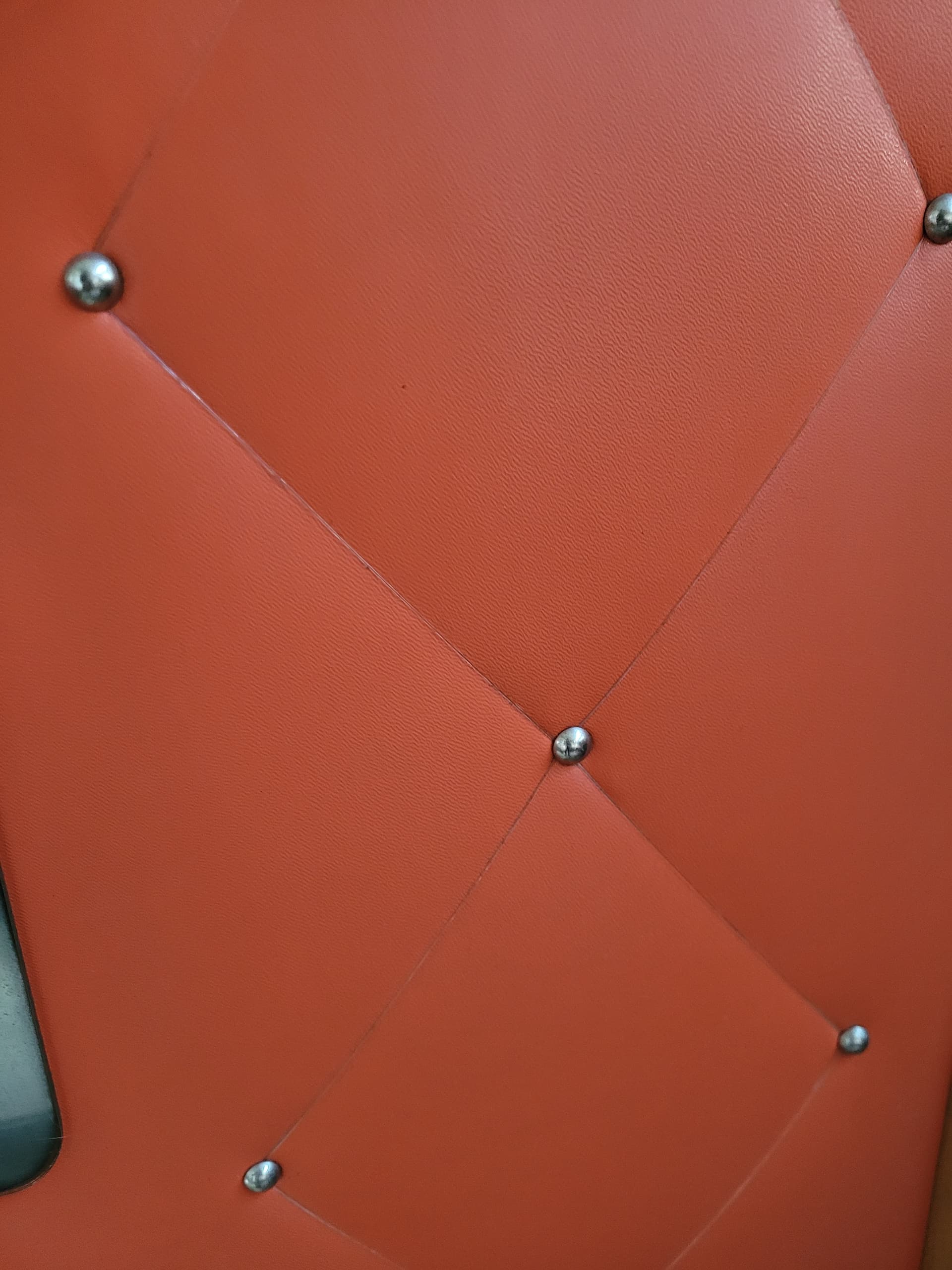 Wall-Mounted Coat Rack, orange faux leather, brown wood, silver metal, 1960s - 377602