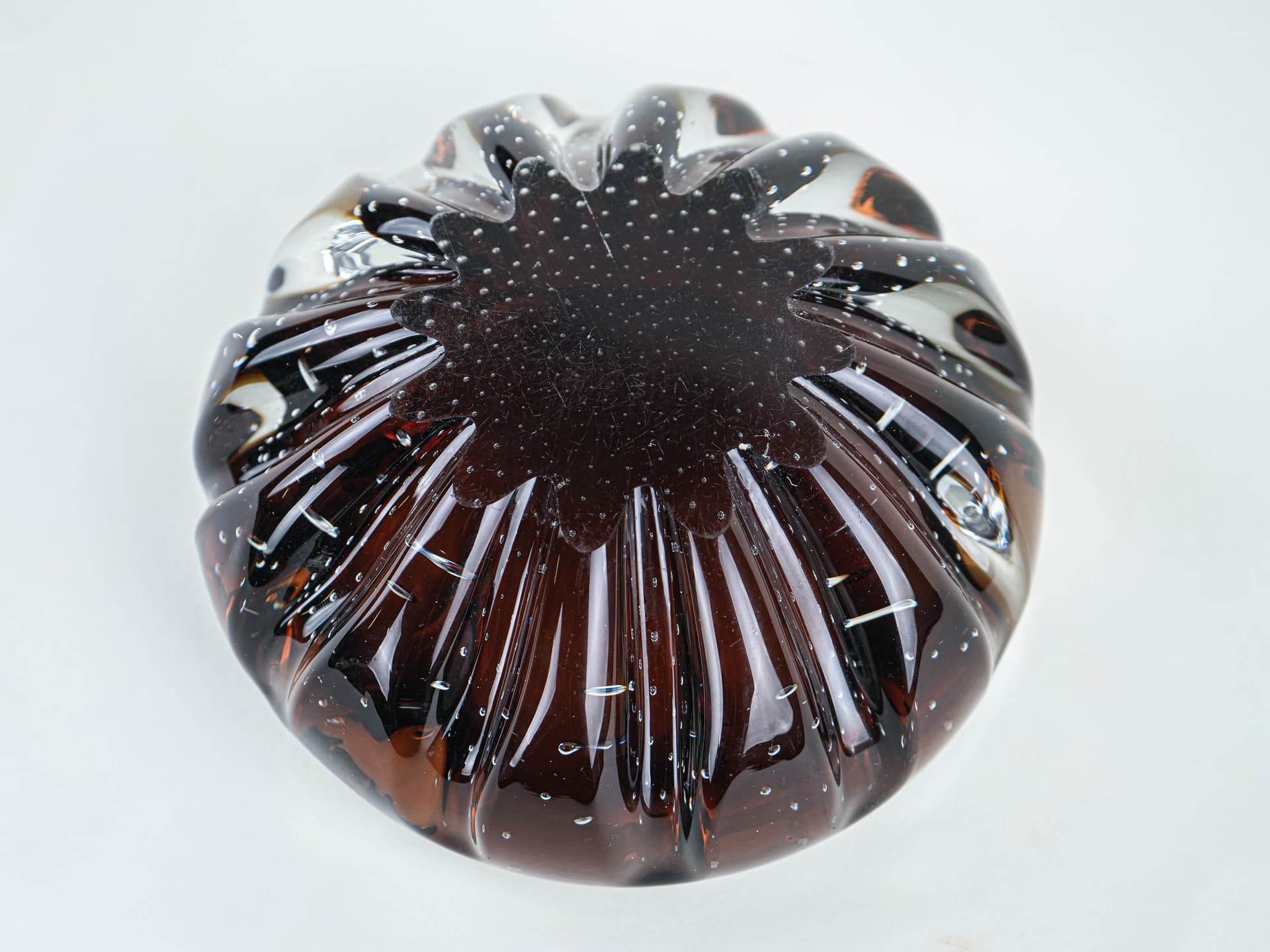 Bowl Murano, brown clear glass, Italy, 1960s. - 377688