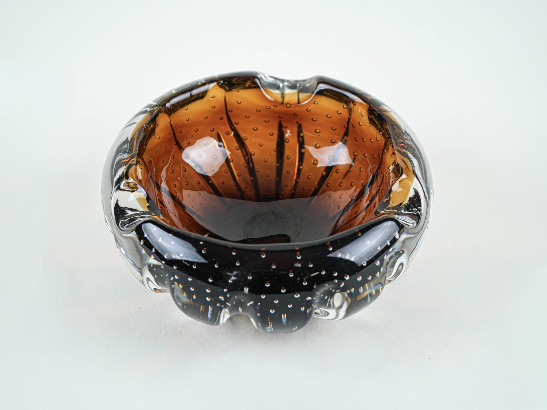 Bowl Murano, brown clear glass, Italy, 1960s. - 377684