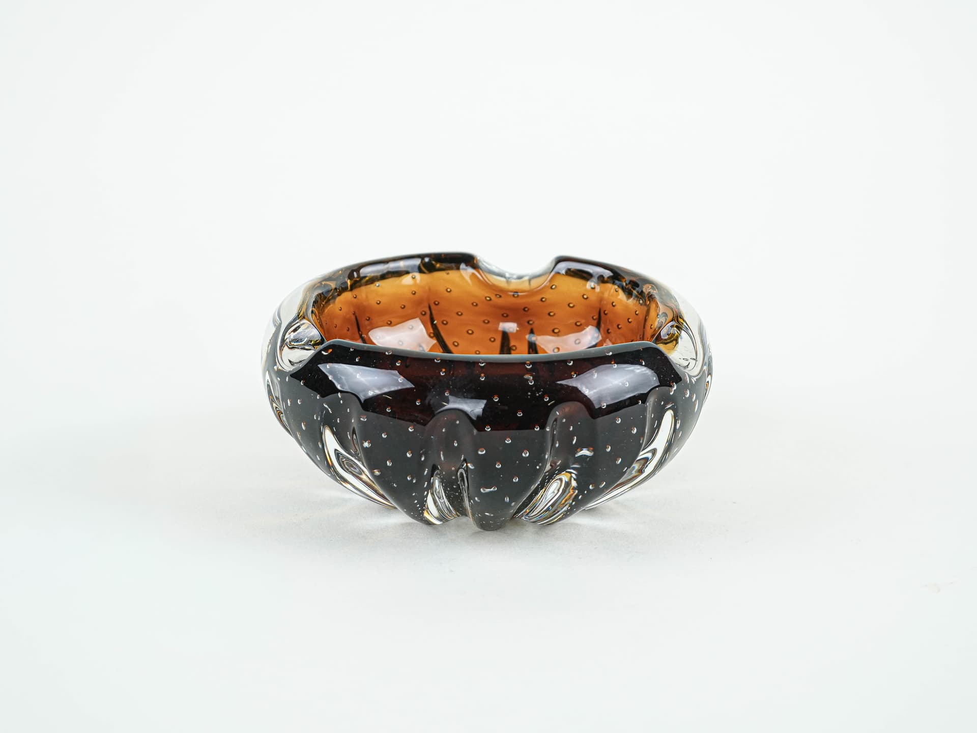 Bowl Murano, brown clear glass, Italy, 1960s. - 377683