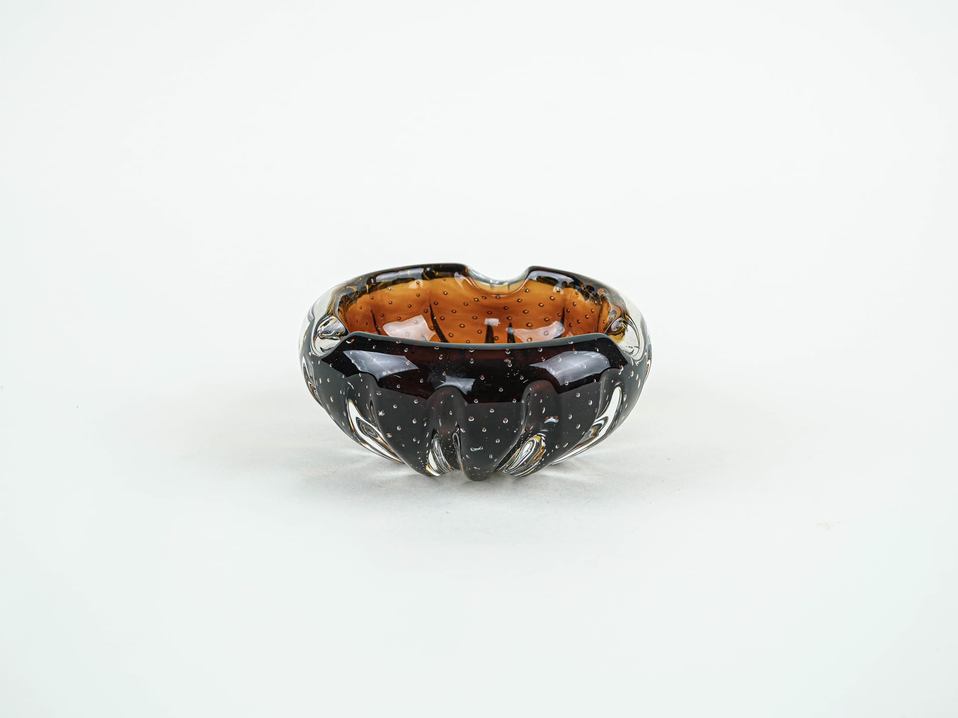Bowl Murano, brown clear glass, Italy, 1960s. - 377682