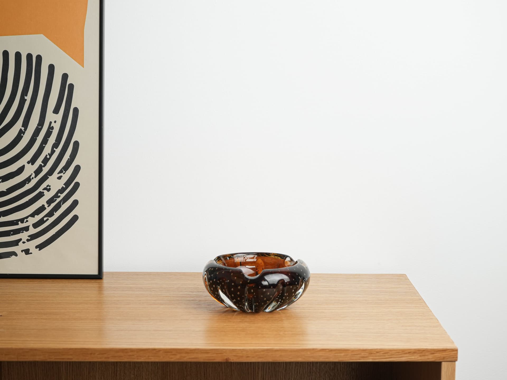 Bowl Murano, brown clear glass, Italy, 1960s. - 377690