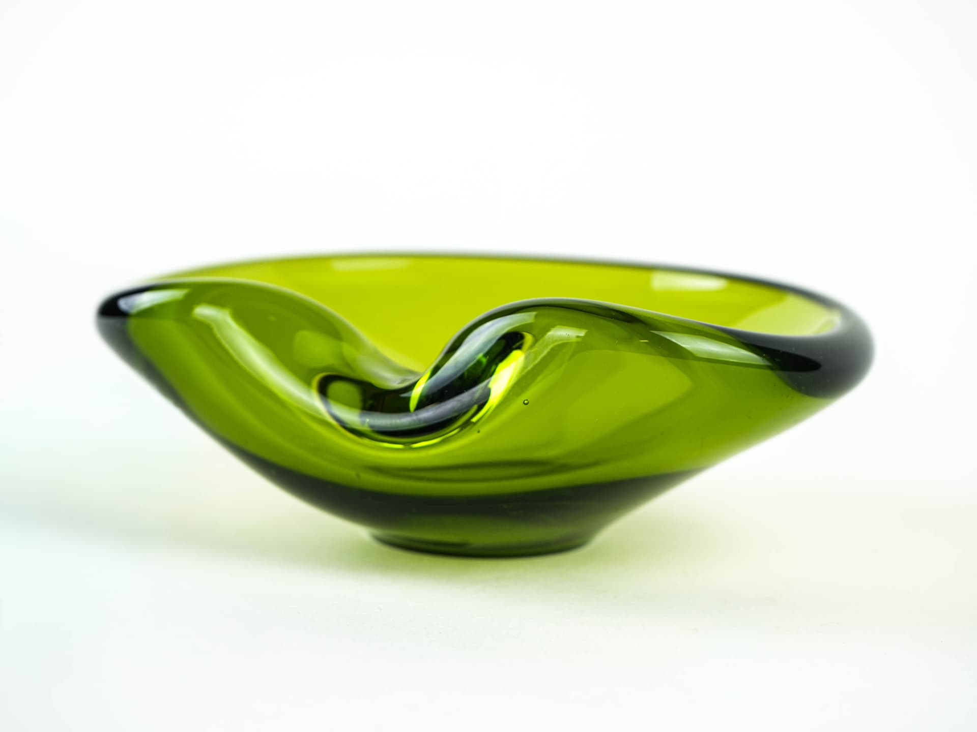 Dish Holmegaard, green glass, Denmark, 1970s. - 377700