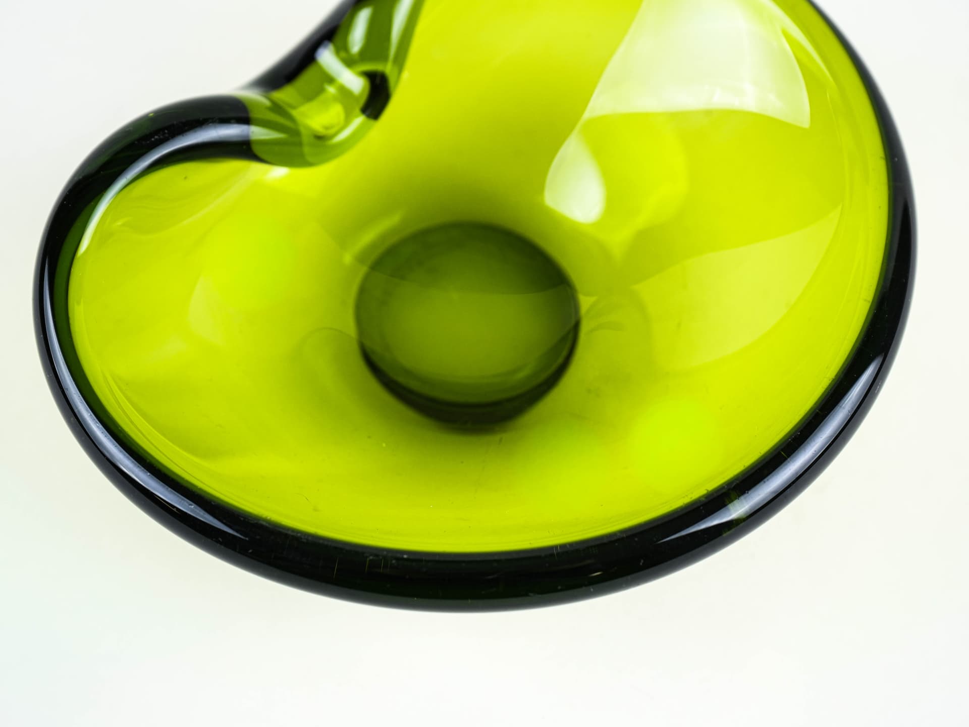 Dish Holmegaard, green glass, Denmark, 1970s. - 377697