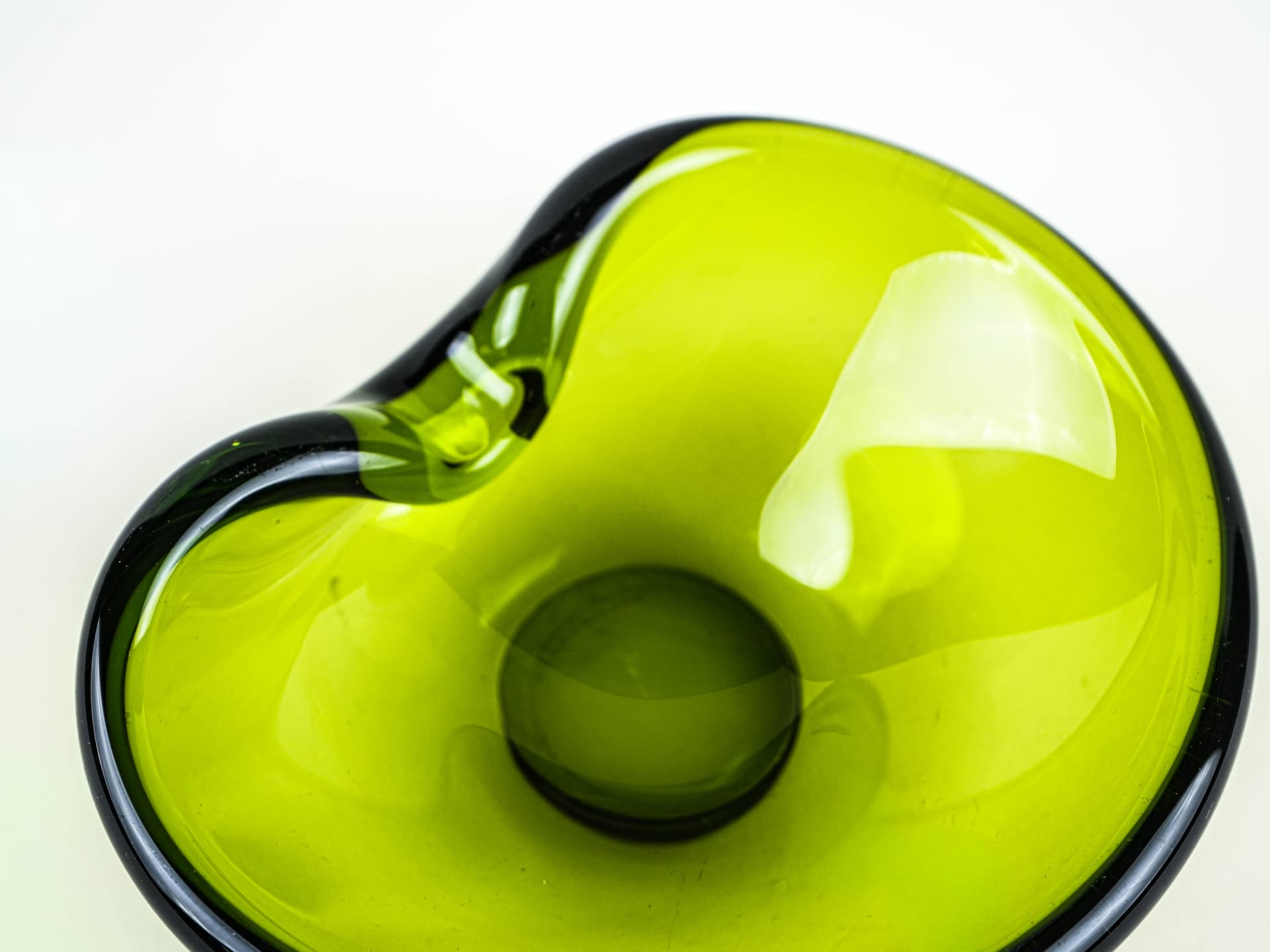 Dish Holmegaard, green glass, Denmark, 1970s. - 377701