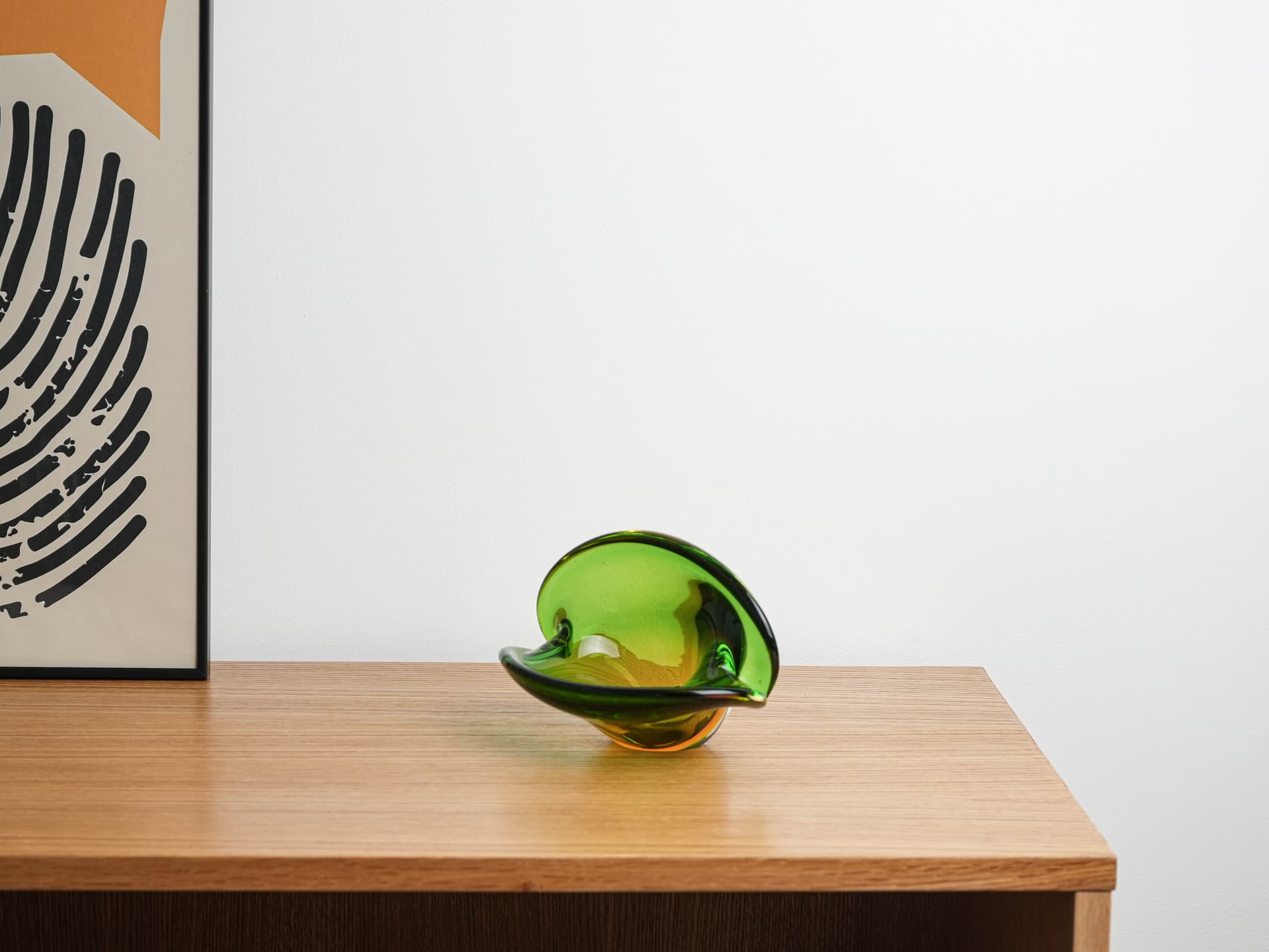 Bowl Sommerso, green yellow, glass, Murano, Italy, 1960s. - 377713