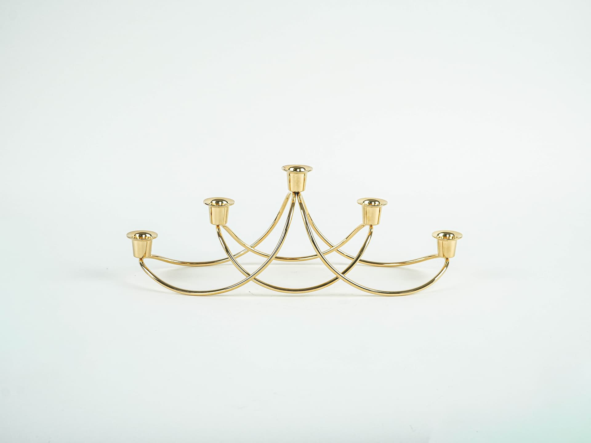 Five-arm candelabrum, gold brass, Georg Jensen, Denmark, 1970s. - 377765