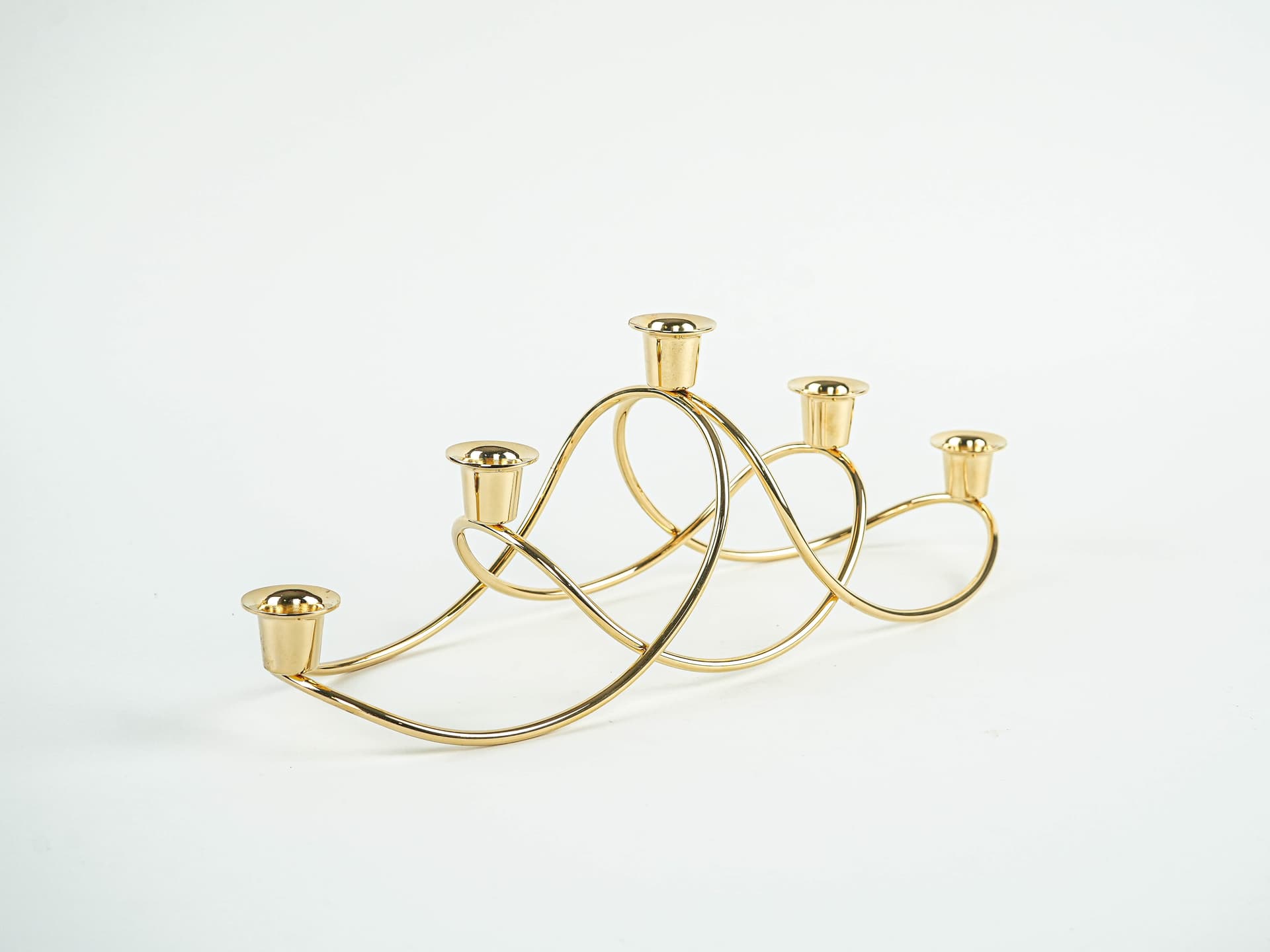Five-arm candelabrum, gold brass, Georg Jensen, Denmark, 1970s. - 377770