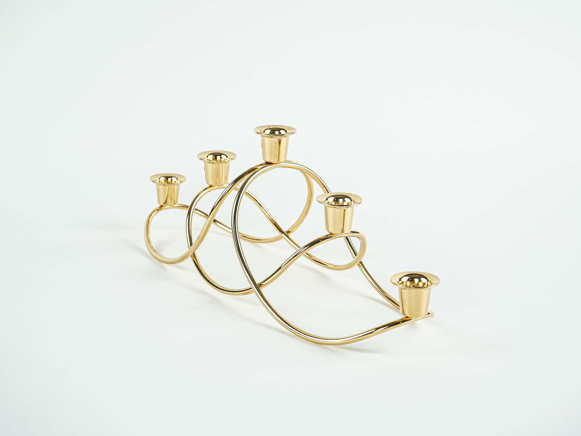 Five-arm candelabrum, gold brass, Georg Jensen, Denmark, 1970s. - 377764