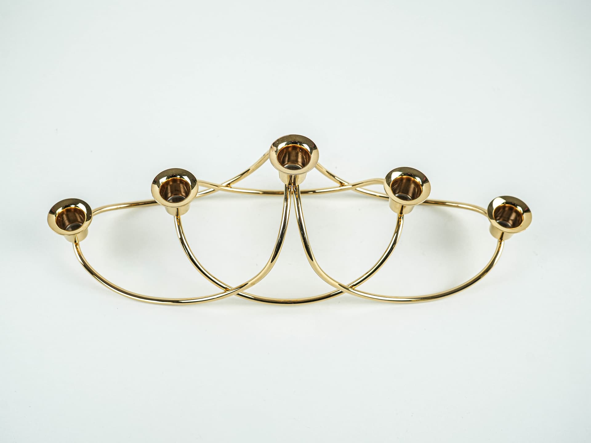 Five-arm candelabrum, gold brass, Georg Jensen, Denmark, 1970s. - 377766